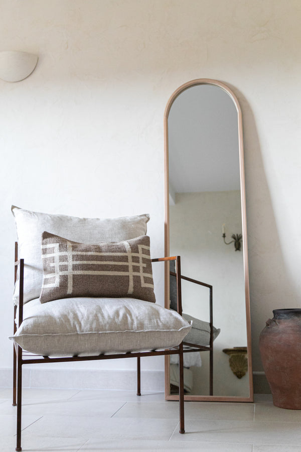 Housse de coussin Paths II - Marron / Ecru